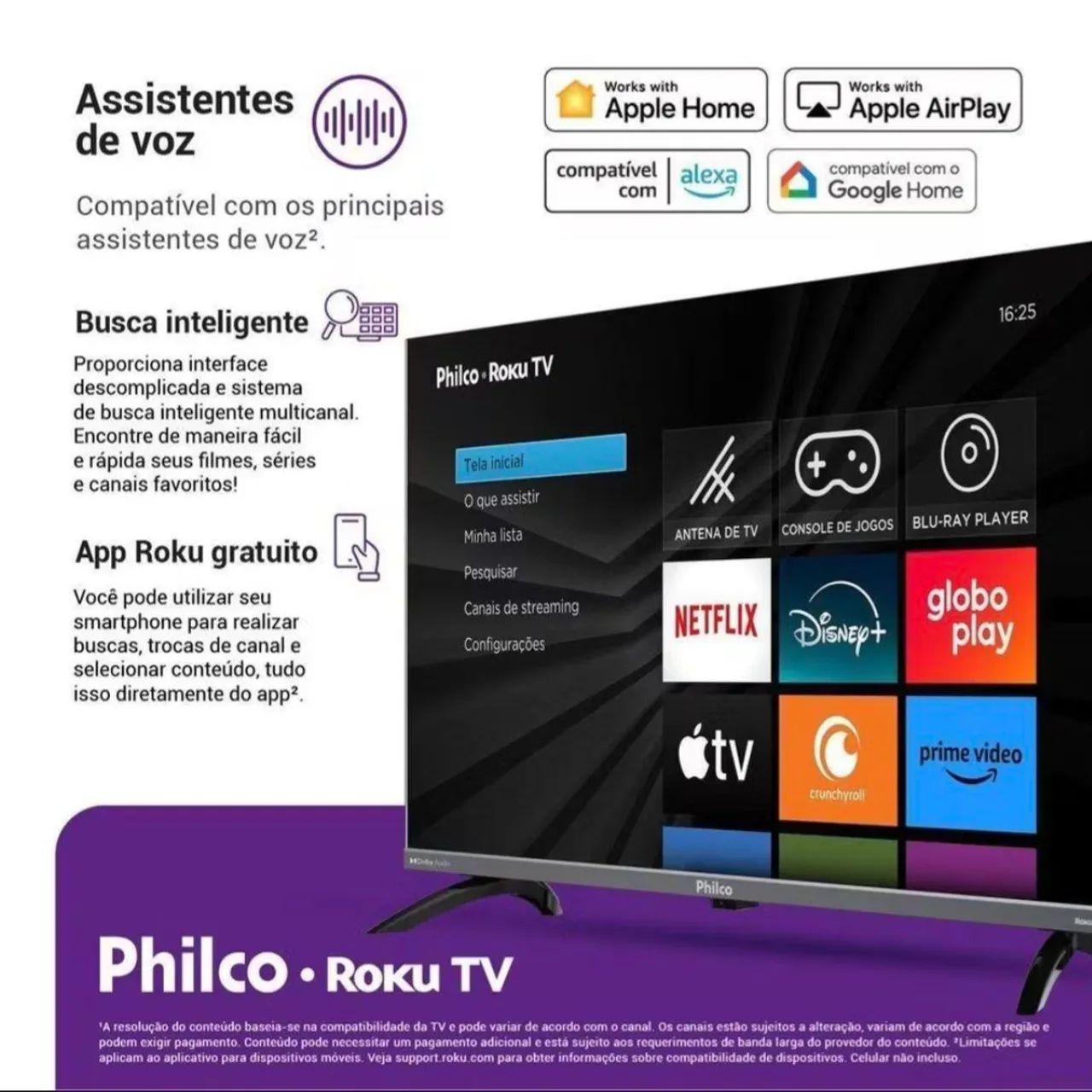 Smart TV Philips Roku - Perfeito Estado (Com Controle) - Foto 4