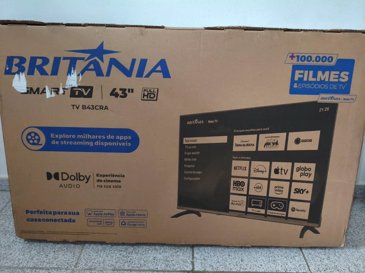 SMART TV BRITANIA 43" LACRADA COM NOTA E GARANTIA 