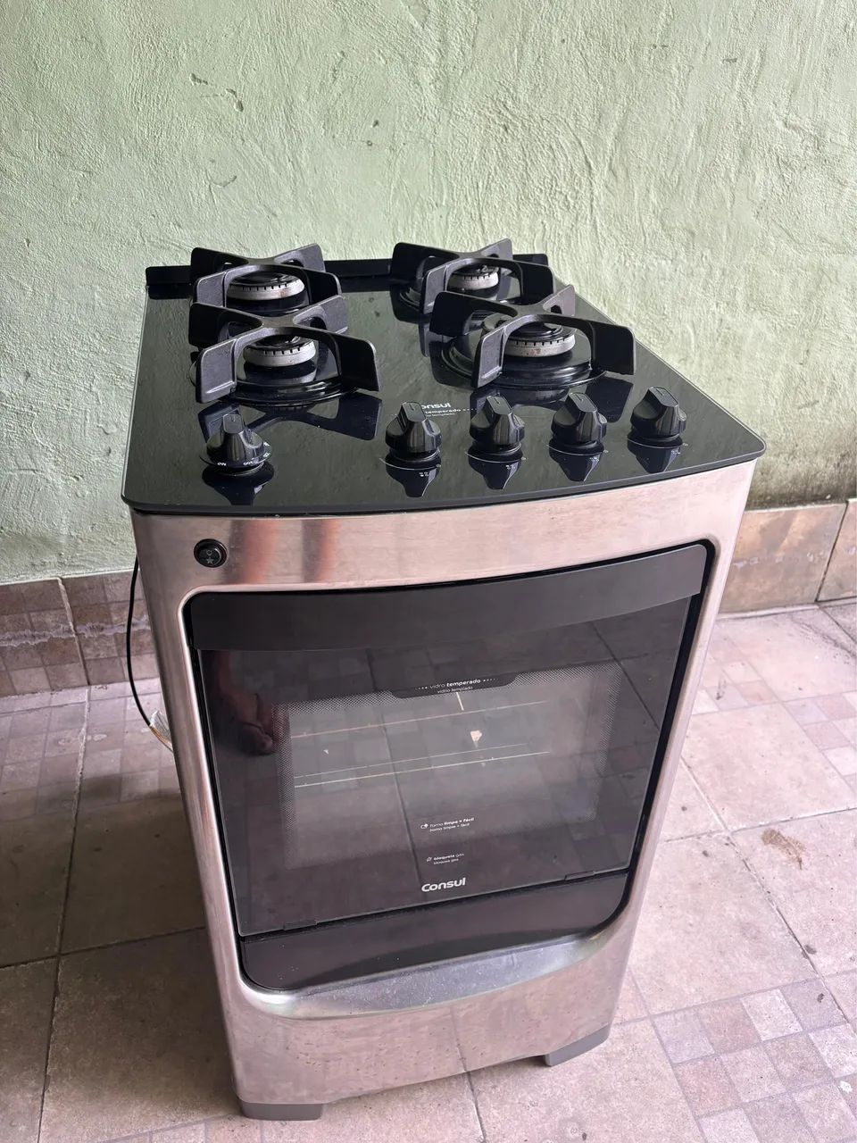 Fogão 4 bocas com tampo de vidro
