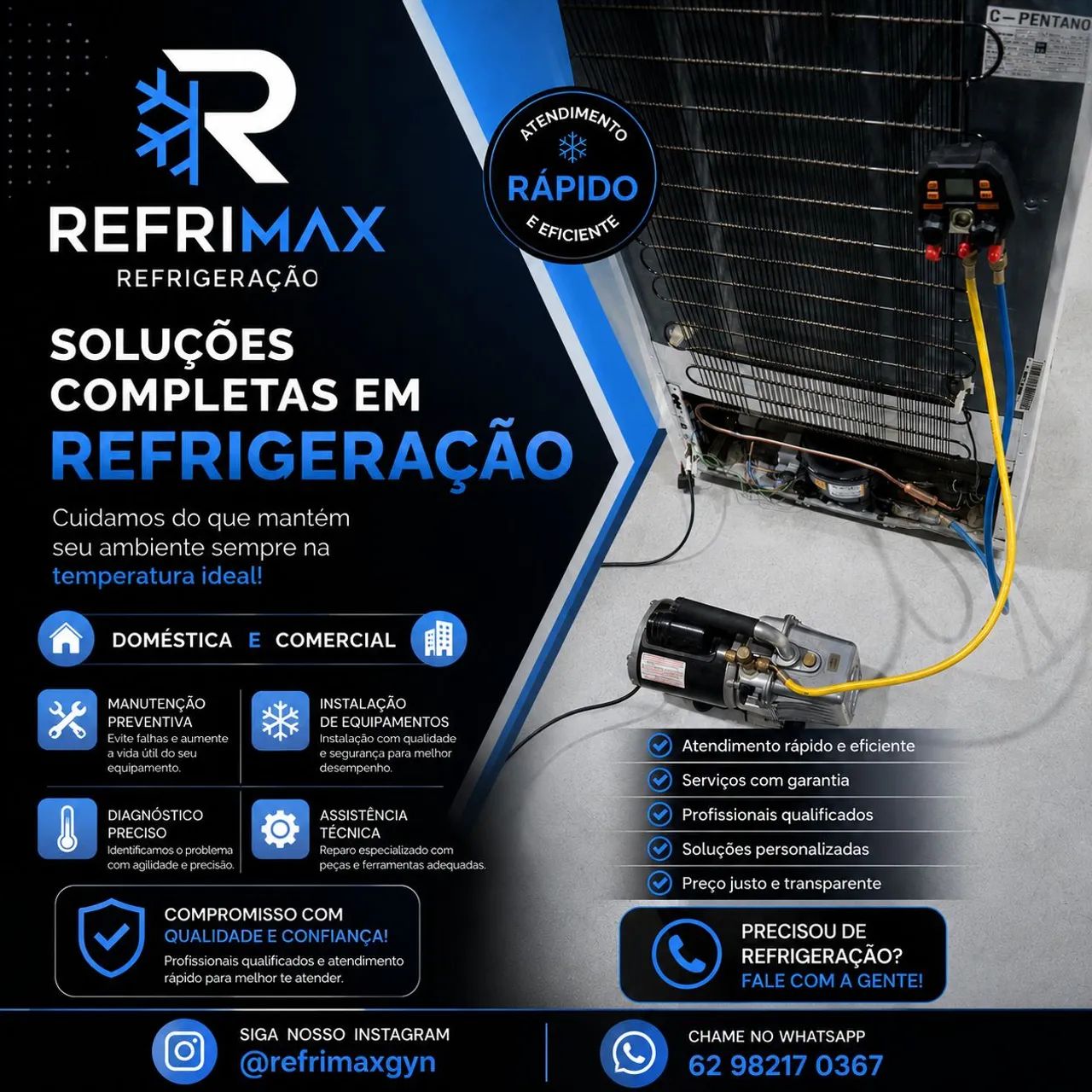 Conserto e manutenção em refrigeração