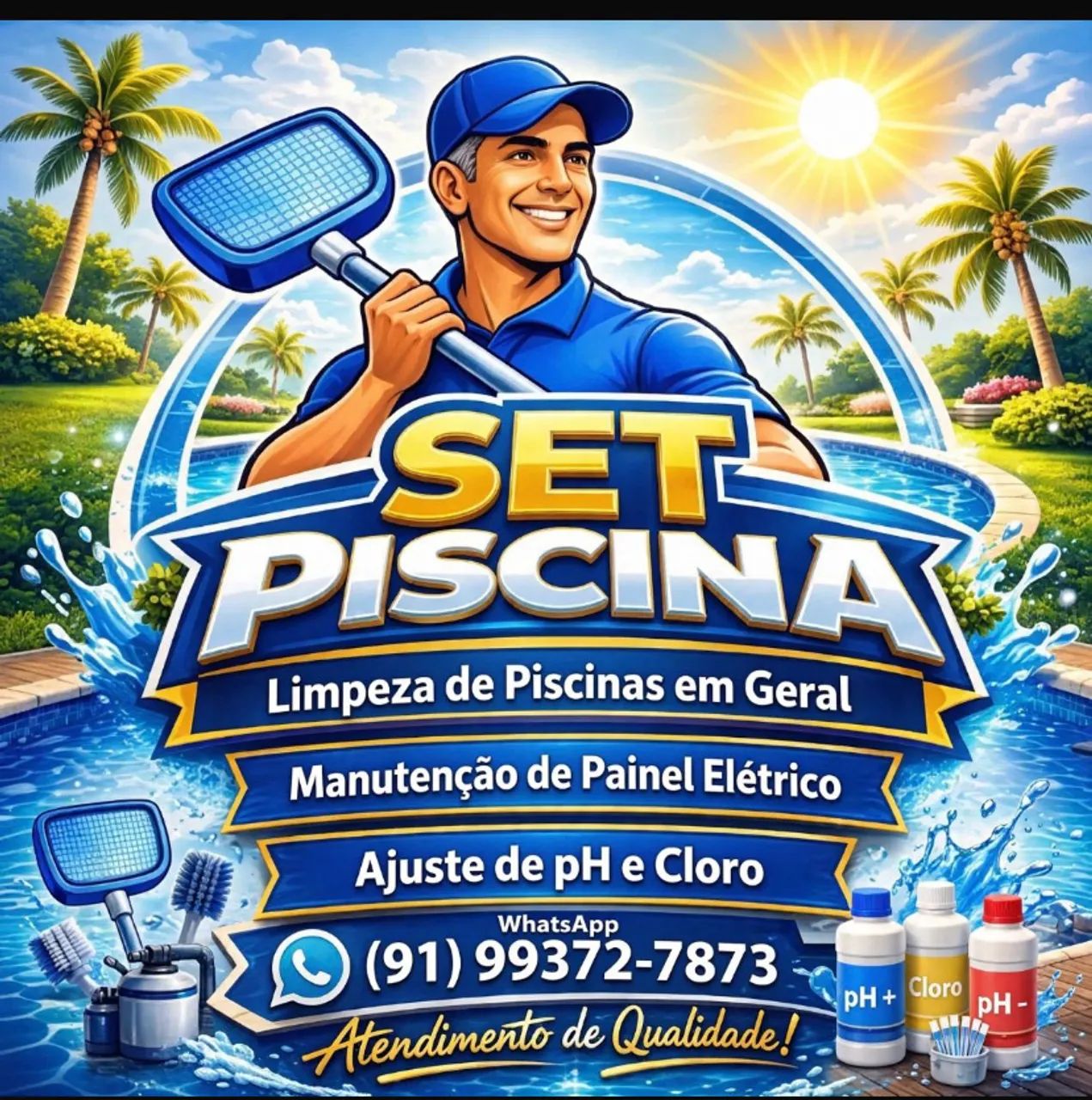Piscina manutenção e limpeza 