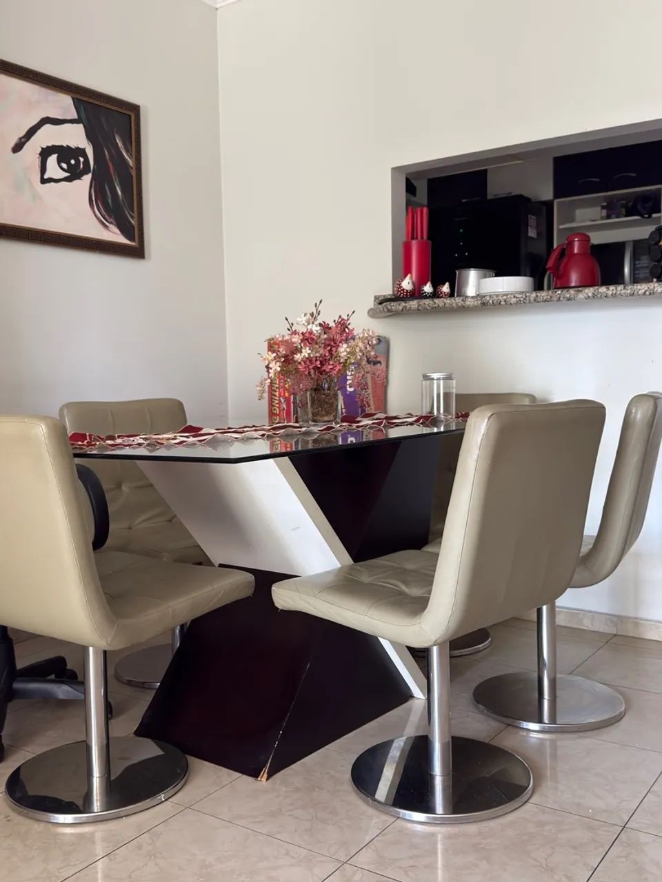 Mesa de Vidro 6 lugares