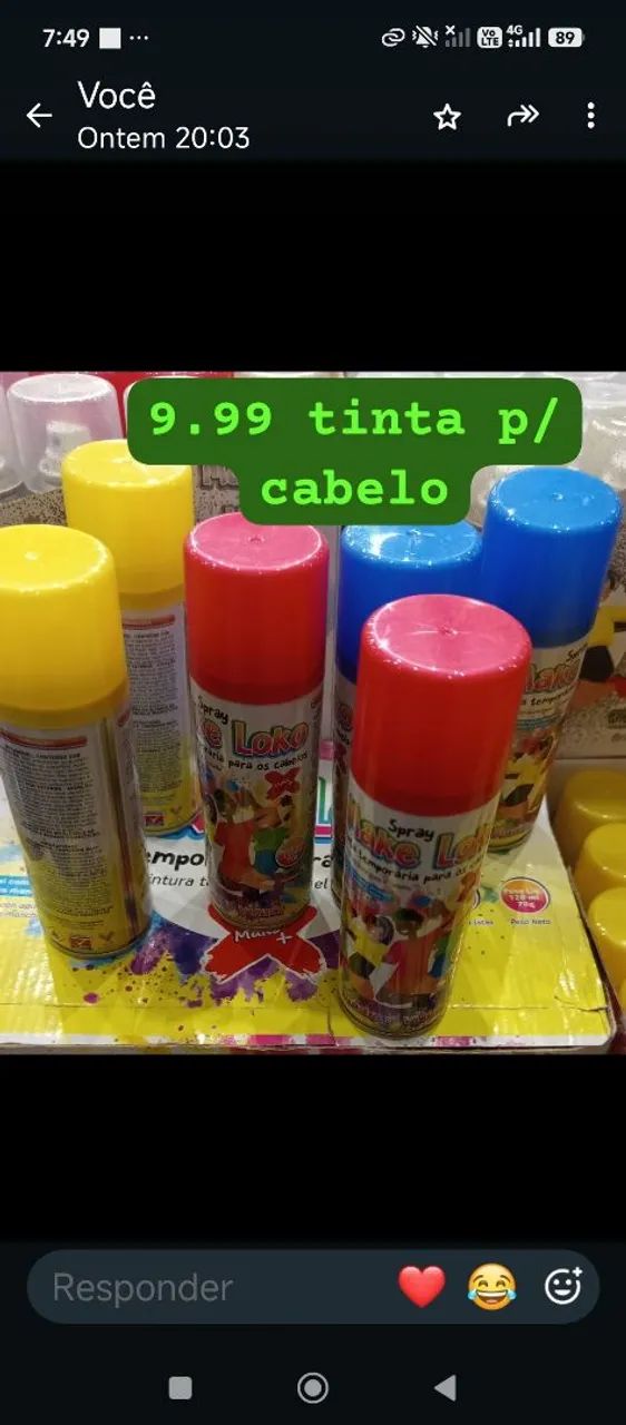 Spray tintavp cabelo 