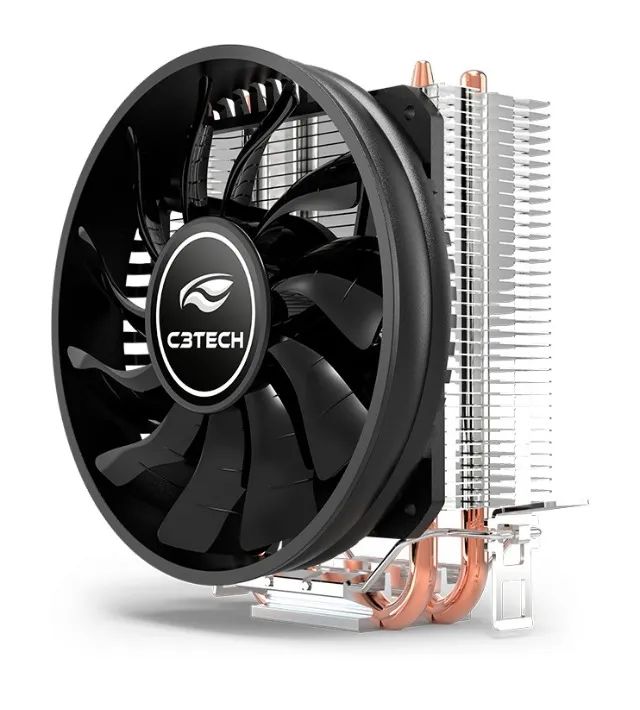 COOLER GAMER PARA PROCESSADOR INTEL E AMD C3TECH FC-100BK COM 2 HEATPIPES - Foto 2