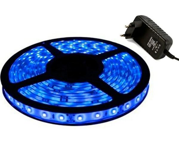 Fita Led 5050 Azul 5 Metros+ Fonte 12v 2a Retirar Centro Bh