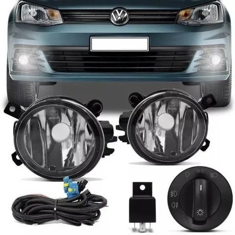 Farol de Milha Gol G7 2016/2017 Botão original e Moldura cromadas - Shocklight