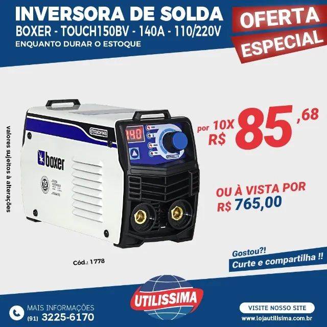 Inversora de Solda Touch150BV 140A -! * 