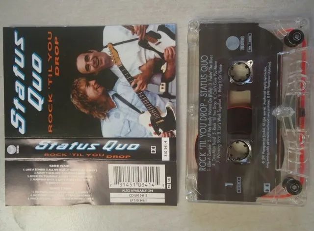 K7 Status Quo 1991 Rock 'til You Drop, Cassete Original Importada - Foto 3