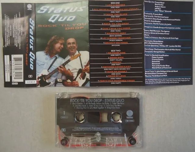 K7 Status Quo 1991 Rock 'til You Drop, Cassete Original Importada - Foto 4