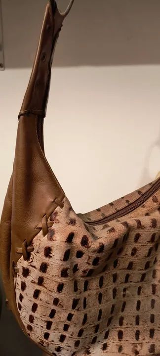 Bolsa de couro legítimo marrom - Foto 2