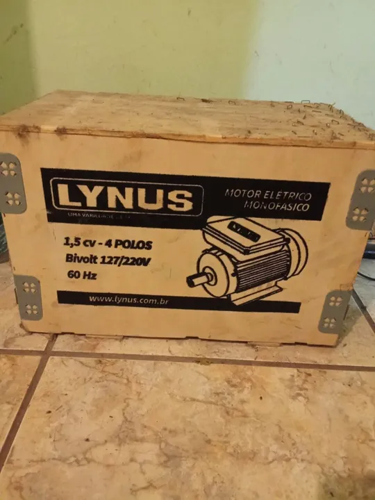 Motor Elétrico Lynus 1,5cv Monofásico Bivolt