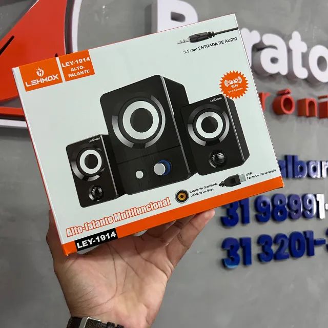 Caixa de Som Para Computador Notebook Lehmox Ley-1914 Áudio Potente e Design Moderno