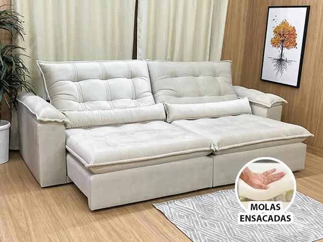 Sofá Retrátil Reclinável Linus 2,50m Molas Ensacadas D33 a65