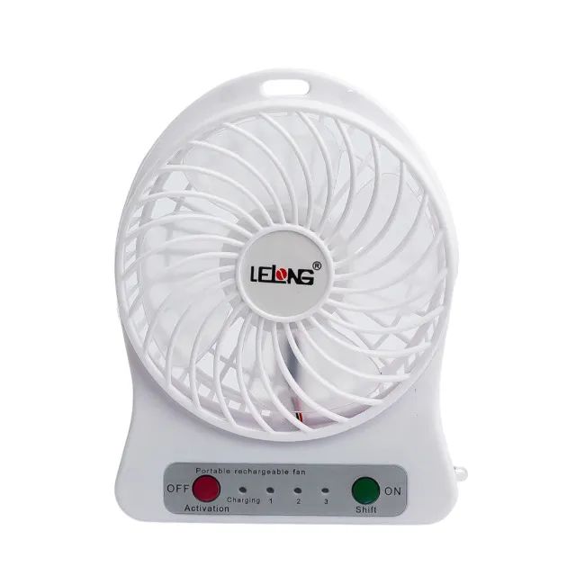 mini ventilador portatil recarregavel 1.0a 5v le-5707 lelong-branco