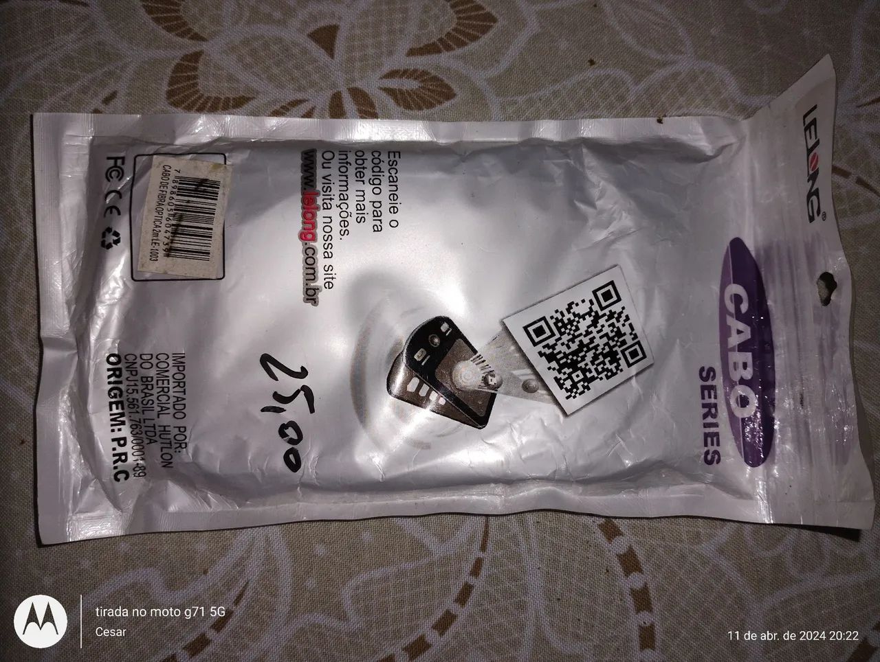 Cabo de Fibra Óptica 2m Lelong