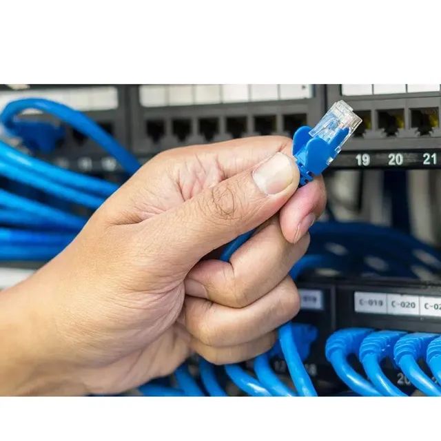 Cabo De Rede Internet Profissional Azul 20 Metros Com Conector - Foto 4