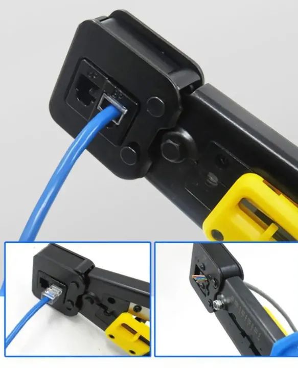 Alicate Crimpador E Decapador 3 Em 1 Para Cabos Conector De Passagem - Loja Natan Abreu  - Foto 2