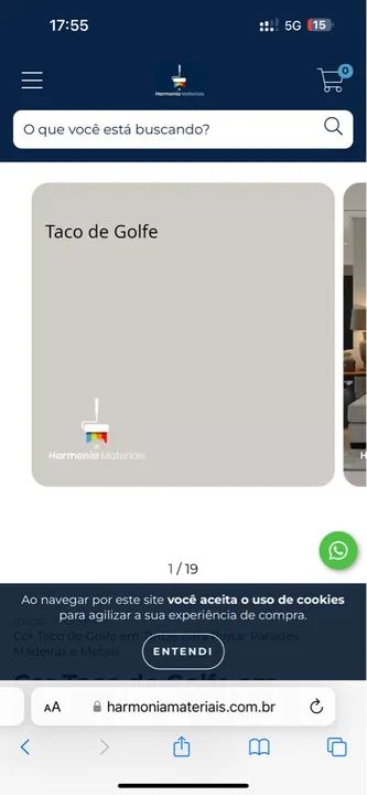 TINTA ACABAMENTO VELVET COR TACO DE GOLFE