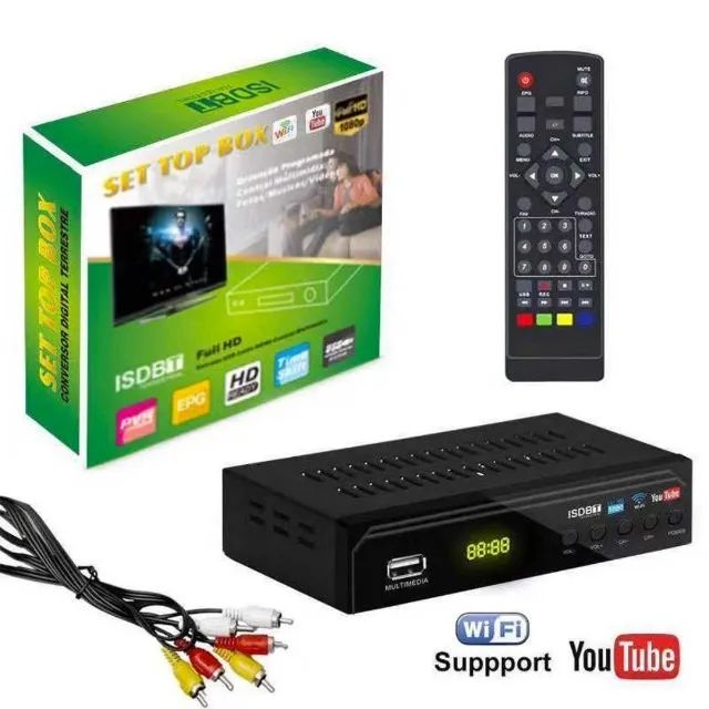 Aparelho Digital Conversor Set Top Box Tv Tubo 1080p Full Hd