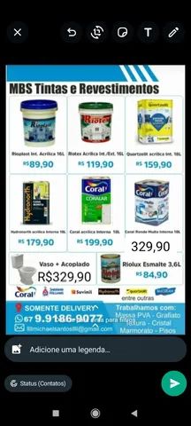 tinta acrílica partir de 89,90 16l externa 119,90
