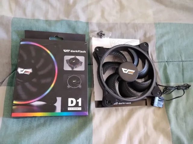 02 Coolers Ventoinhas Aigo Darkflash D1 Rainbow RGB 120mm - Foto 2