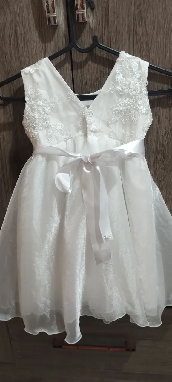 Vestido de festa branco para menina / idade: 2 à 3 anos - Foto 2