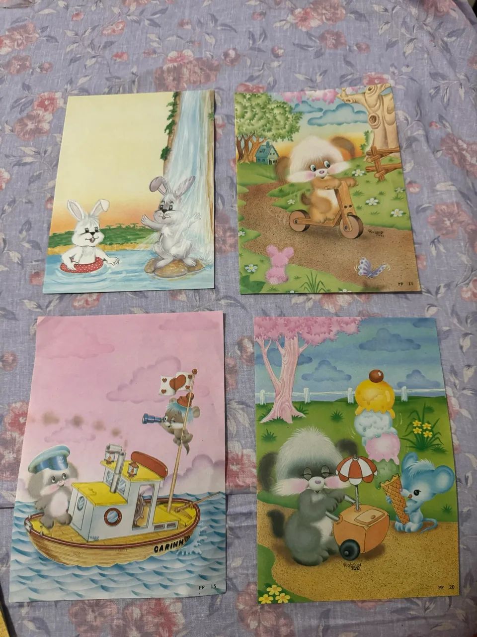 Kit 4 papéis de carta amor raro/ antigo da década de 80/90