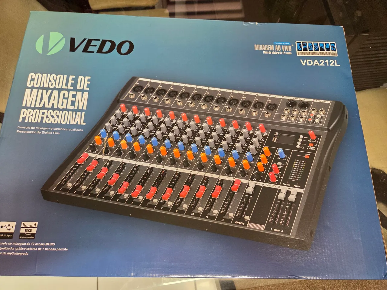 Mesa de Som Vedo VDA212L 12 Canais