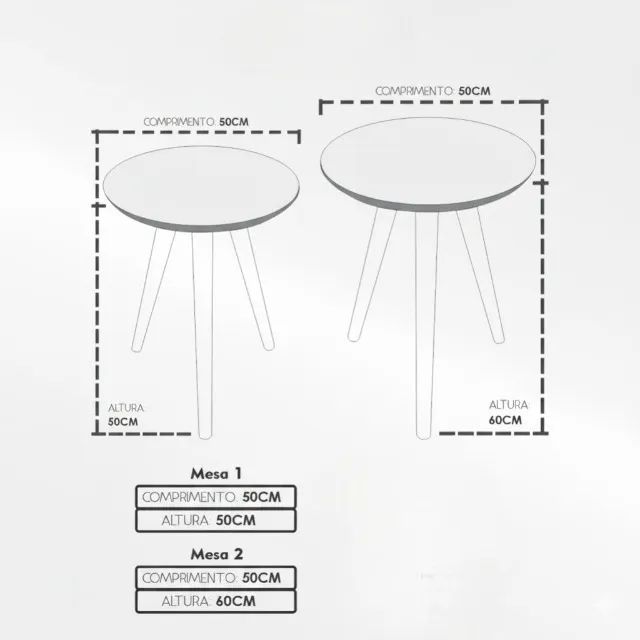 Conjunto de Mesa de apoio Valência com vidro espelhado - Foto 2