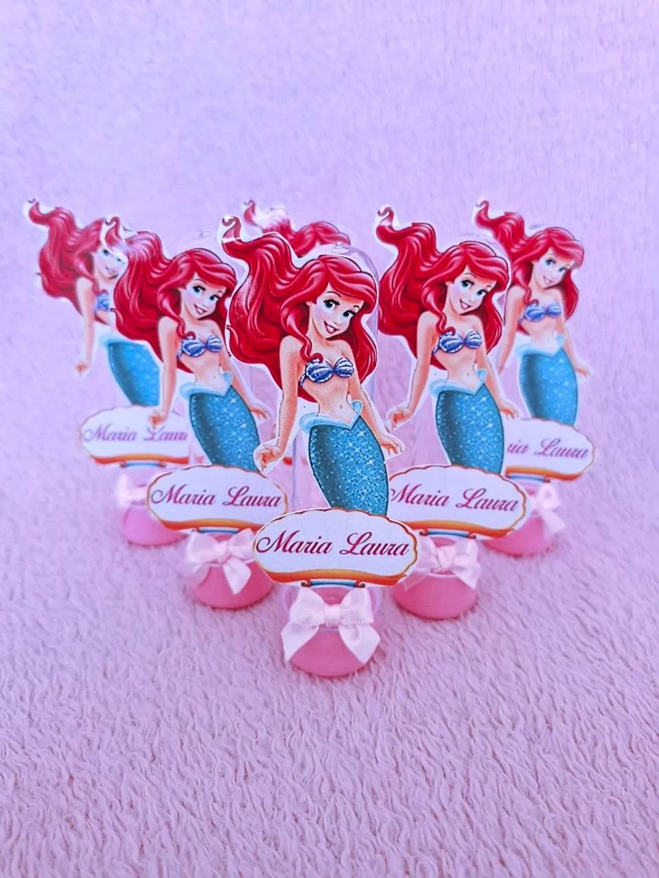 Tubete para lembrancinha de festa pequena sereia, Ariel 
