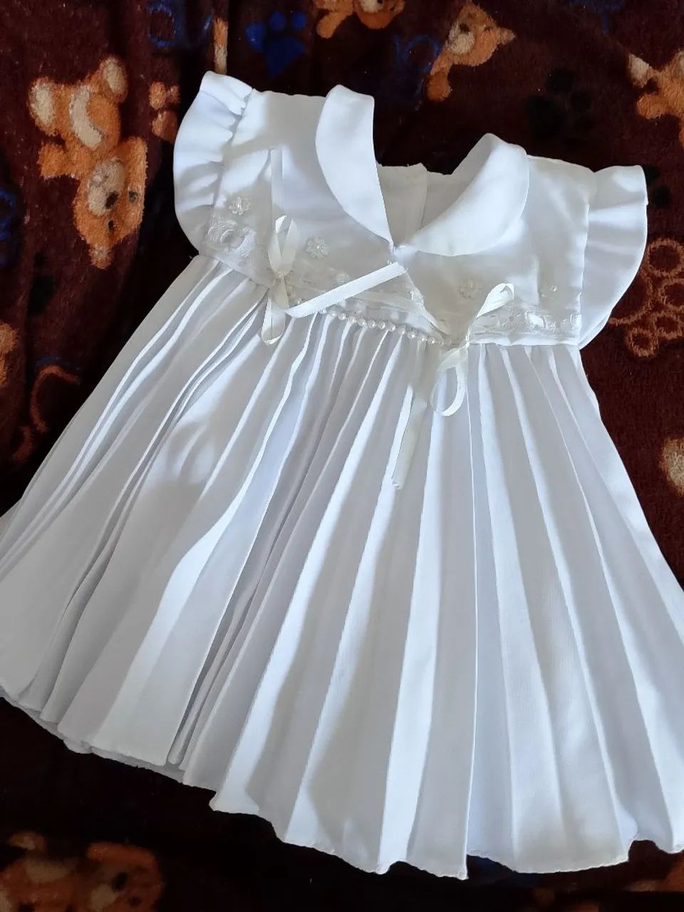 Vestido branco para bebê tamanho P