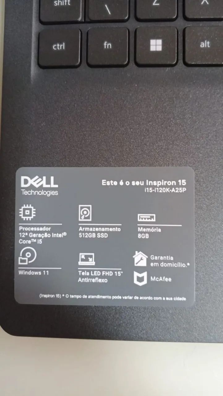Notebook Dell Inspirion 15 - Core i5 8GB 512SSD - Foto 2