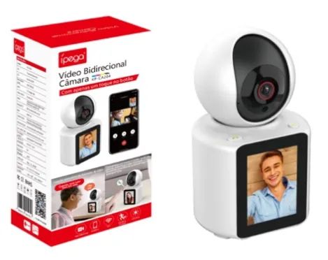 Camera IP Bidirecional de Video Conferencia e Baba Eletrônica Com Microfone e Detecção Ati