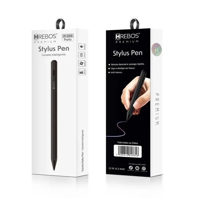 Caneta Inteligente Para Tablet Ipad Stylus Pen Preto Marca Hrebos  - Foto 4