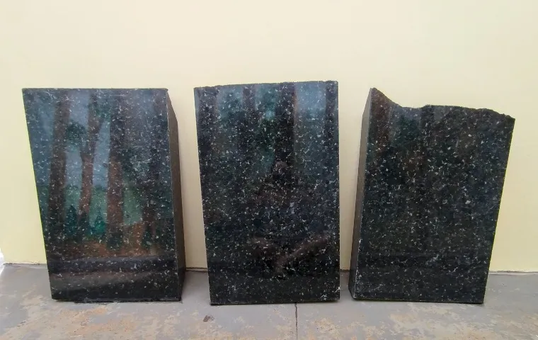 3 peças de granito preto