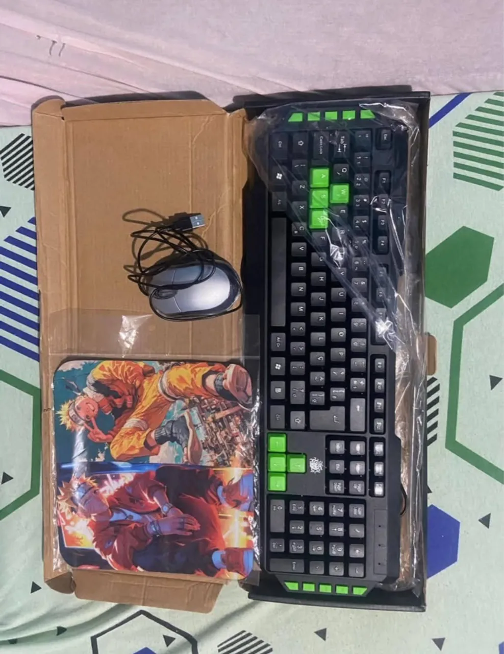 Kit Teclado Gamer + Mouse + Mousepad Naruto