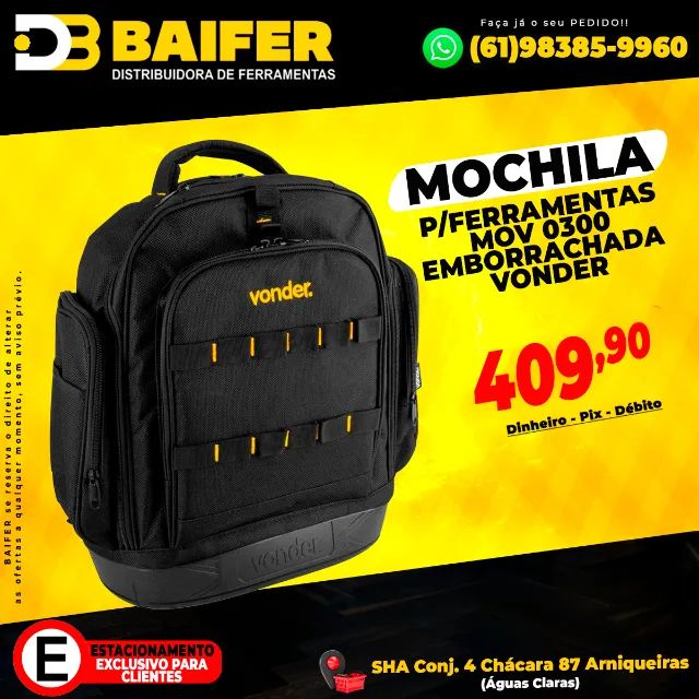 Mochila Para Ferramentas Mov 0300 Emborrachada Vonder