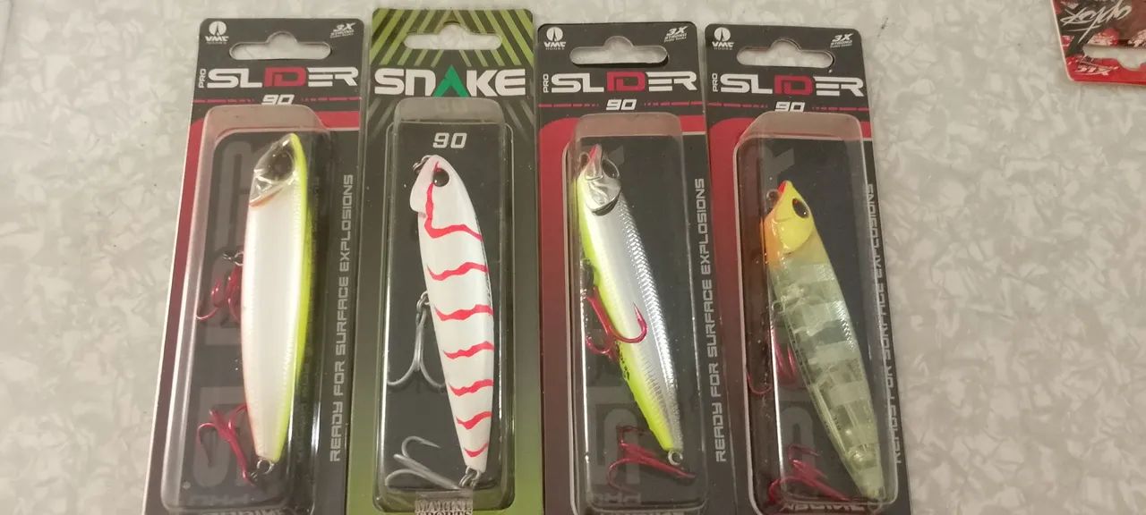 Iscas de superfície Slider 90mm - Novas - Foto 3