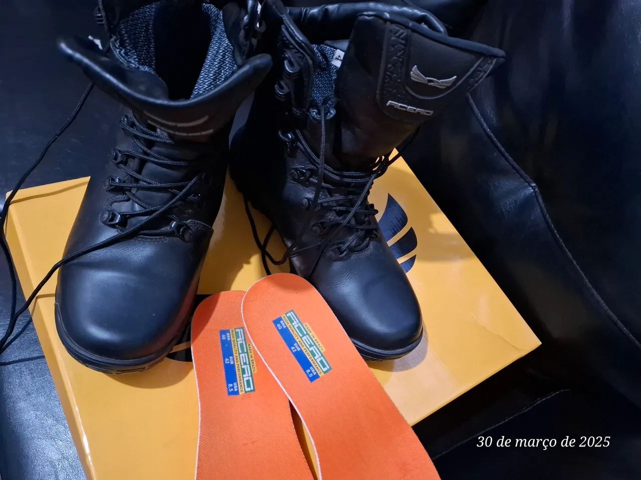 Coturno o apache de Couro preto masculina impermeável  - Foto 3
