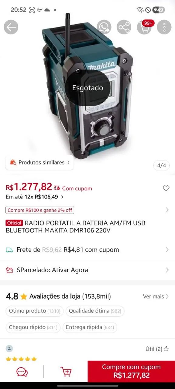 Caixa de som da makita em ótimo estado  - Foto 2