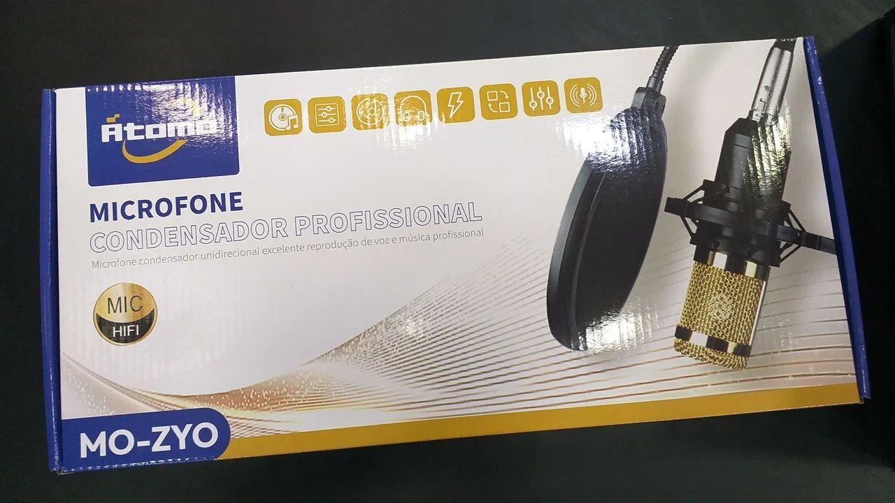 Microfone condensador profissional completo 