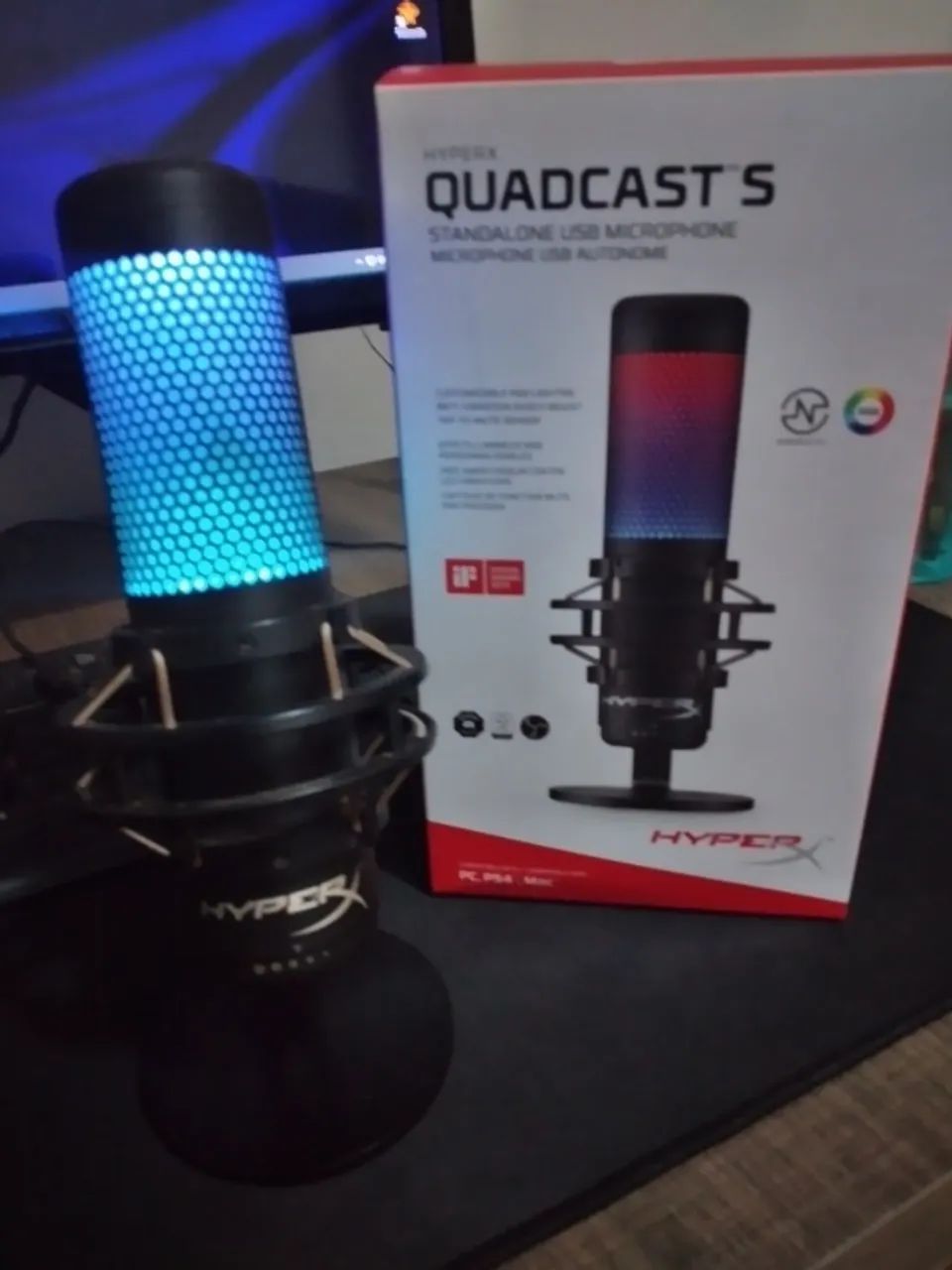 Microfone HypeX Quadcast S RGB - Microfone USB - Foto 2