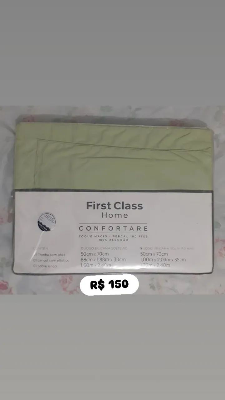 Jogo de lençol solteiro Fisrt Class 3pçs NOVO 