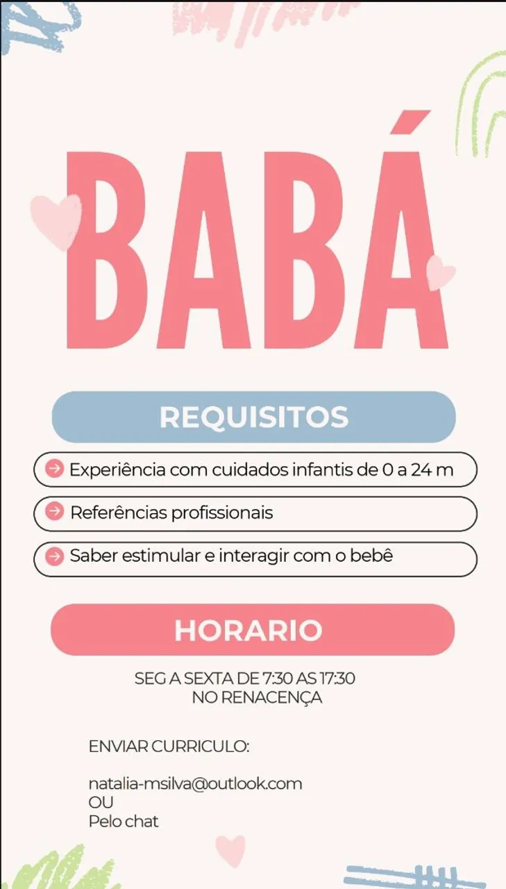 Vaga de babá 