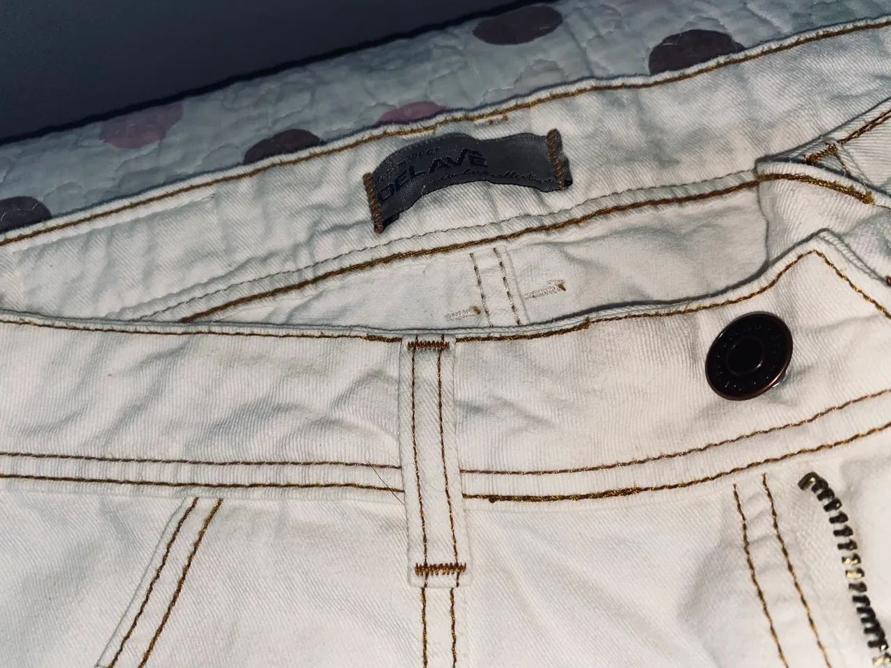 CALÇA JEANS CARGO BRANCA - Foto 4