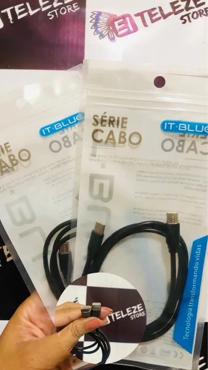 Cabo carregador 2 pontas tipo C - Novo 