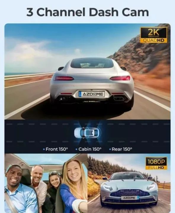 Câmera Veicular AZDOME M550 Pro 4K GPS 64GB 3 Canais  - Foto 2