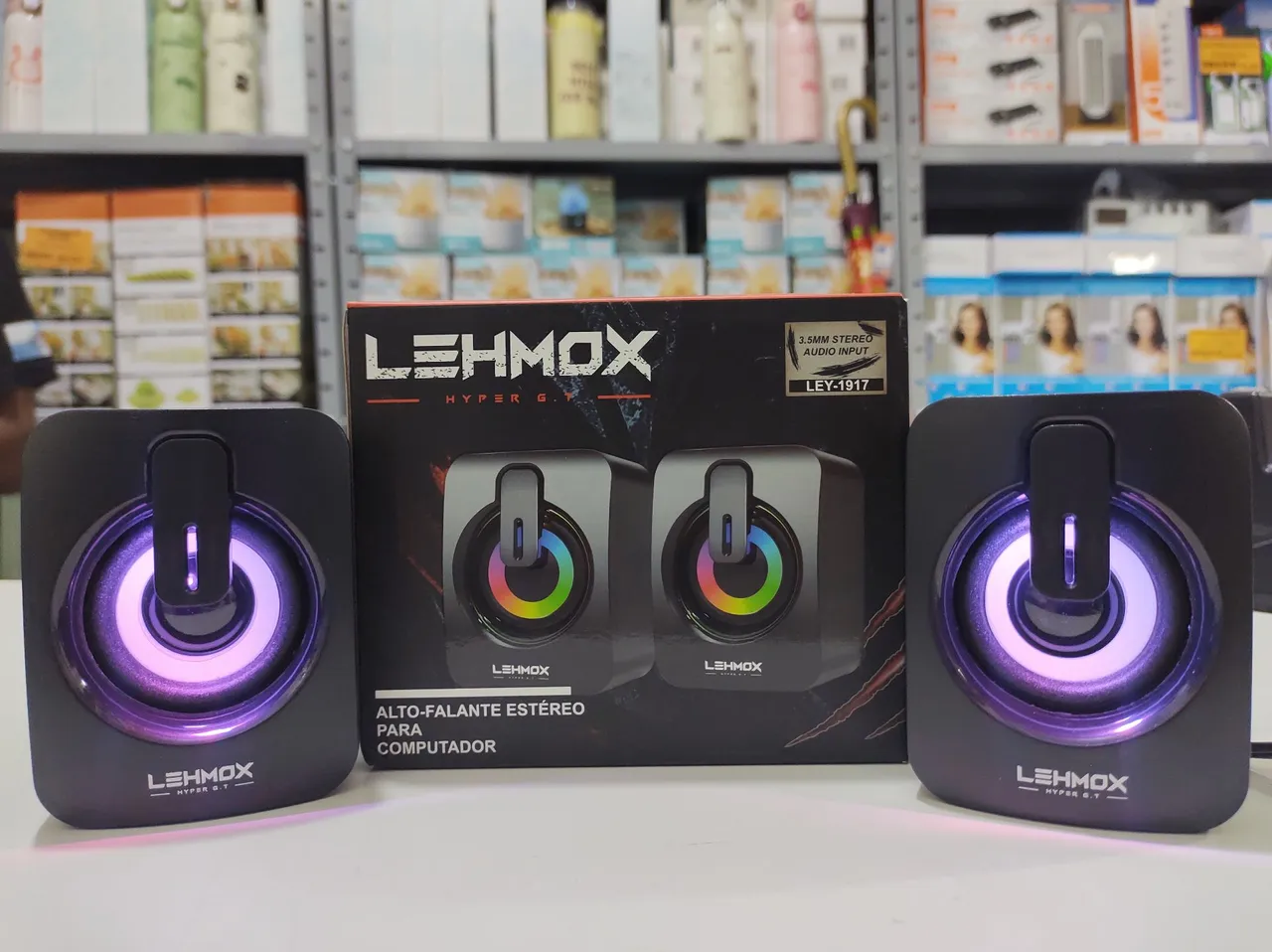 Caixa de Som LEHMOX Gamer RGB - Nova e com Design Moderno