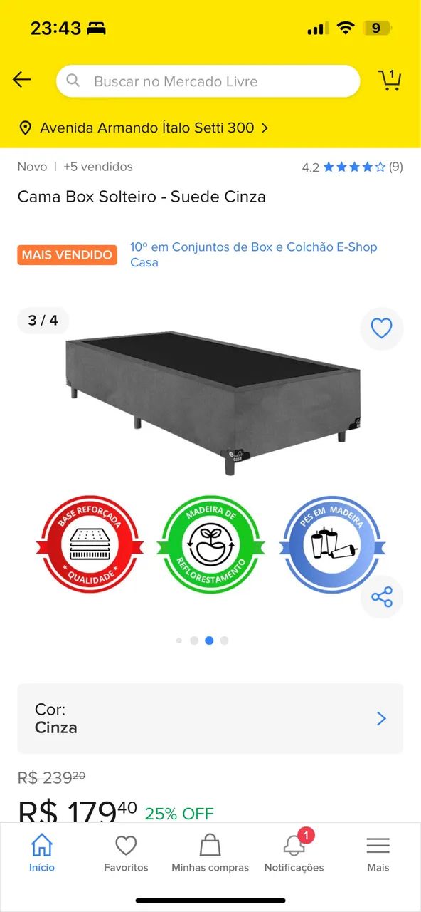 Cama solteiro box 65204502279937120