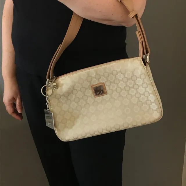 Bolsa De Obro Marrom e Creme Em Couro Da Marca Splé 